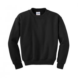 Heavy Blend  8 oz., 50/50 Fleece Crew - Black Red 