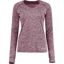 Ladies Electrify Coolcore Long Sleeve Tee Maroon Heather