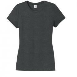 District Made Ladies Perfect Tri Crew Tee. DM130L Black Frost 