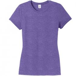 District Made Ladies Perfect Tri Crew Tee DM130 Purple Frost