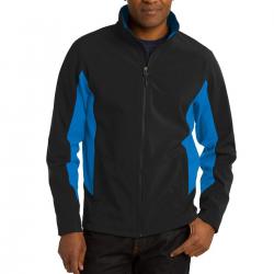 Port Authority Core Colorblock Soft Shell Jacket. J318 Black/ Imperial 