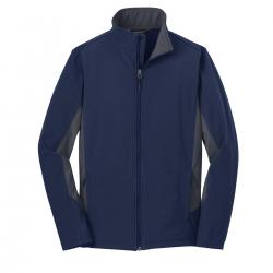 Port Authority Core Colorblock Soft Shell Jacket. J318 Dress Blue Navy/ Battleship Grey 