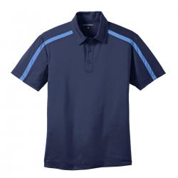 Port Authority Silk Touch Performance Colorblock Stripe Polo. K547 Navy/ Carolina Blue 