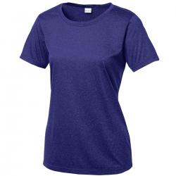 Sport-Tek Ladies Heather Contender Scoop Neck Tee. LST360 Cobalt Heather 