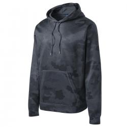 Sport-Tek Sport-Wick CamoHex Fleece Hooded Pullover Dark Smoke Grey