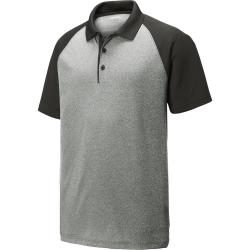 Sport-Tek PosiCharge RacerMesh Raglan Heather Block Polo Grey Heather/Black