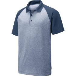 Sport-Tek PosiCharge RacerMesh Raglan Heather Block Polo True Navy Heather/ True Navy