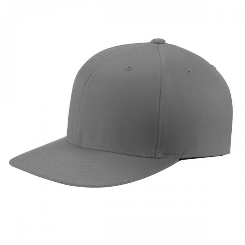 Wooly Twill Pro Baseball On-Field Shape Cap with Flat Bill - Dark Grey - Large/Xlarge
