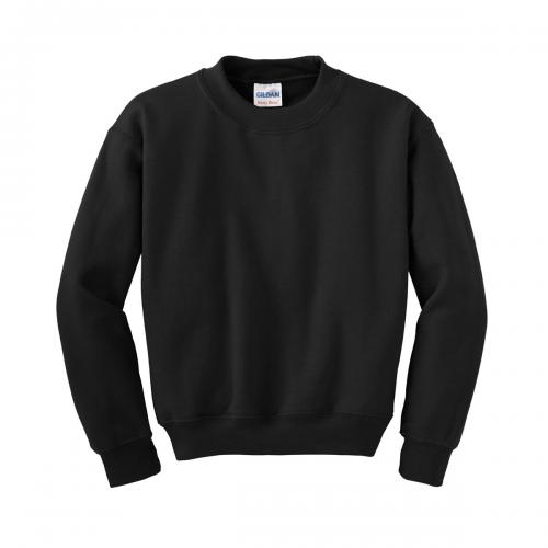 Heavy Blend 8 Oz. 50/50 Fleece Crew - Black - Large