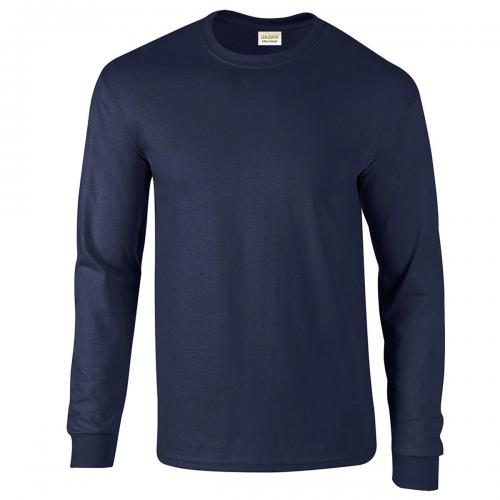 Ultra Cotton 6 Oz. Long-Sleeve T-Shirt - Navy - Large