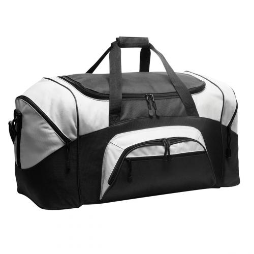 Port & Company - Colorblock Sport Duffel Black/Grey