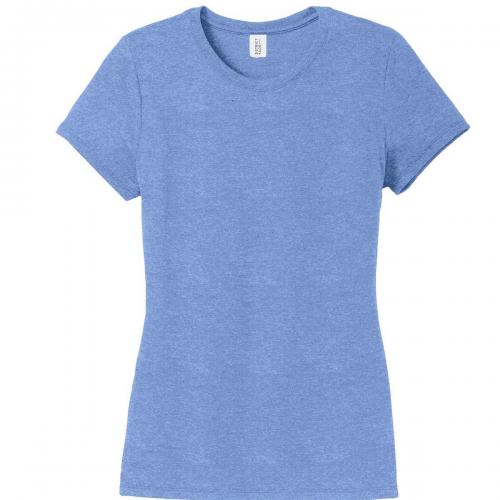 District Made Ladies Perfect Tri Crew Tee. Dm130L Maritime Frost 2Xlarge