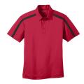 Port Authority Silk Touch Performance Colorblock Stripe Polo. K547 Red/ Black Large