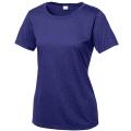 Sport-Tek Ladies Heather Contender Scoop Neck Tee Cobalt Heather Large